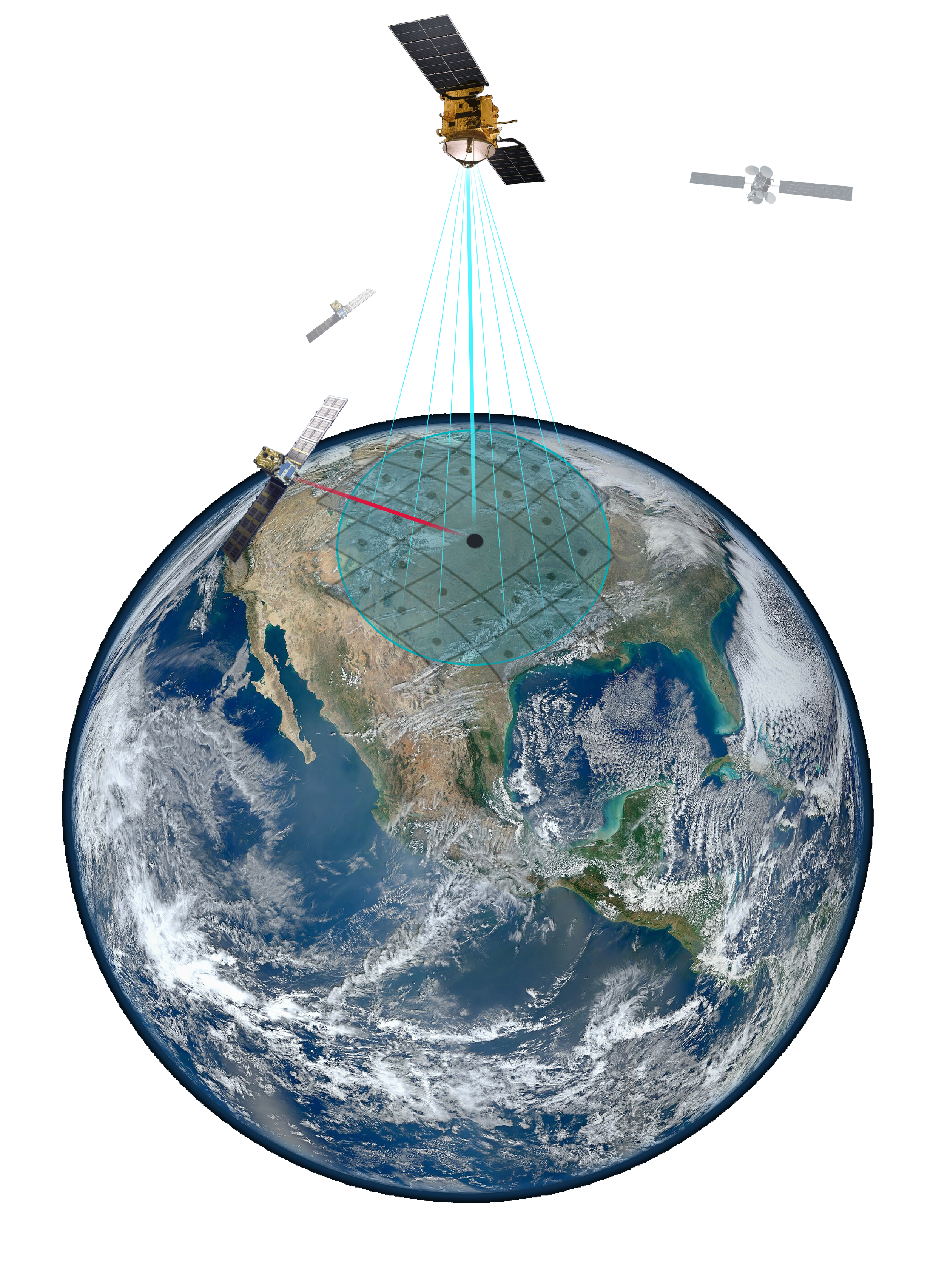 Vector casting from satellite to Earth surface